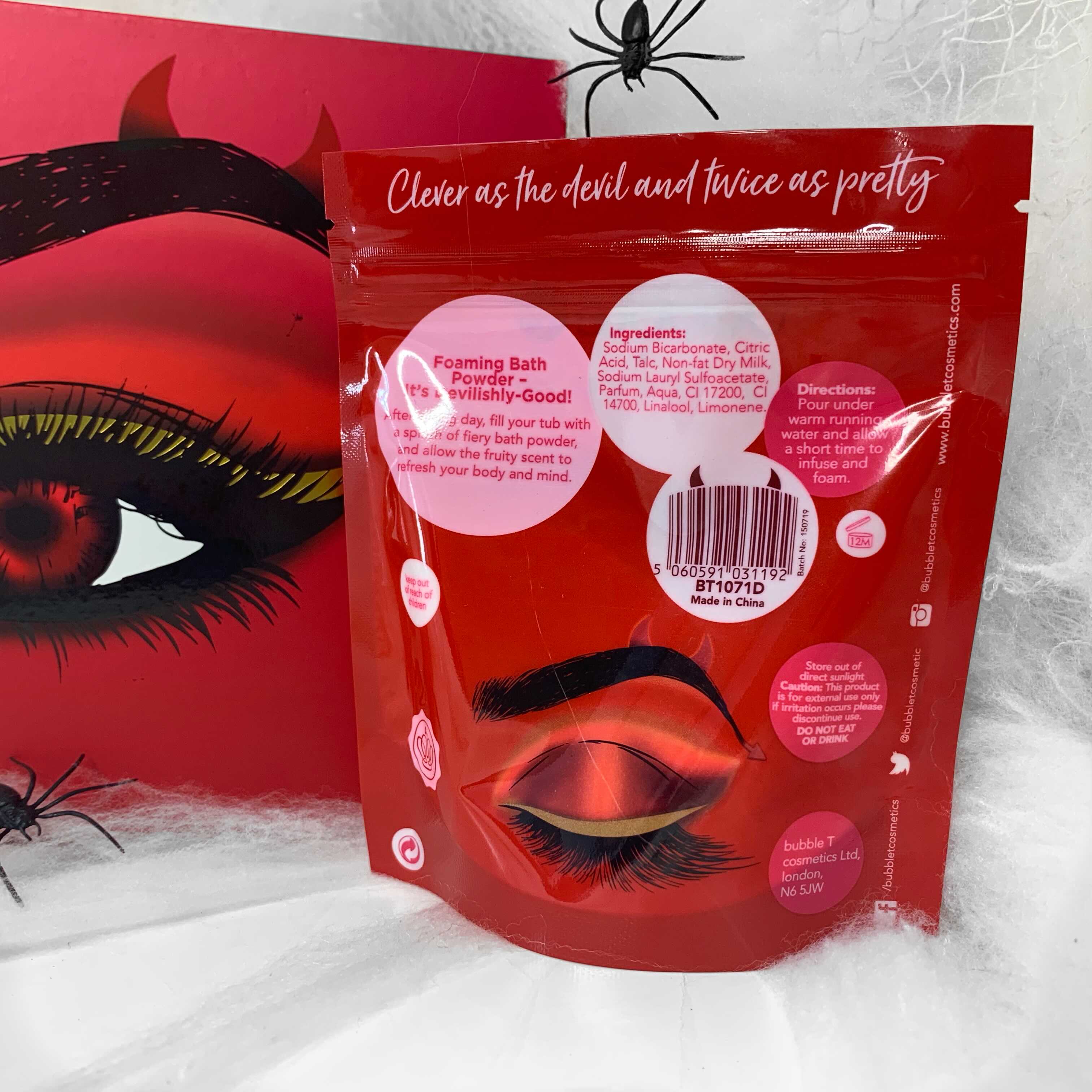 Bubble T Cosmetics Devils Dust Foaming Bath Powder - Glossybox Halloween Devil Edit October 2019 - Miss Boux