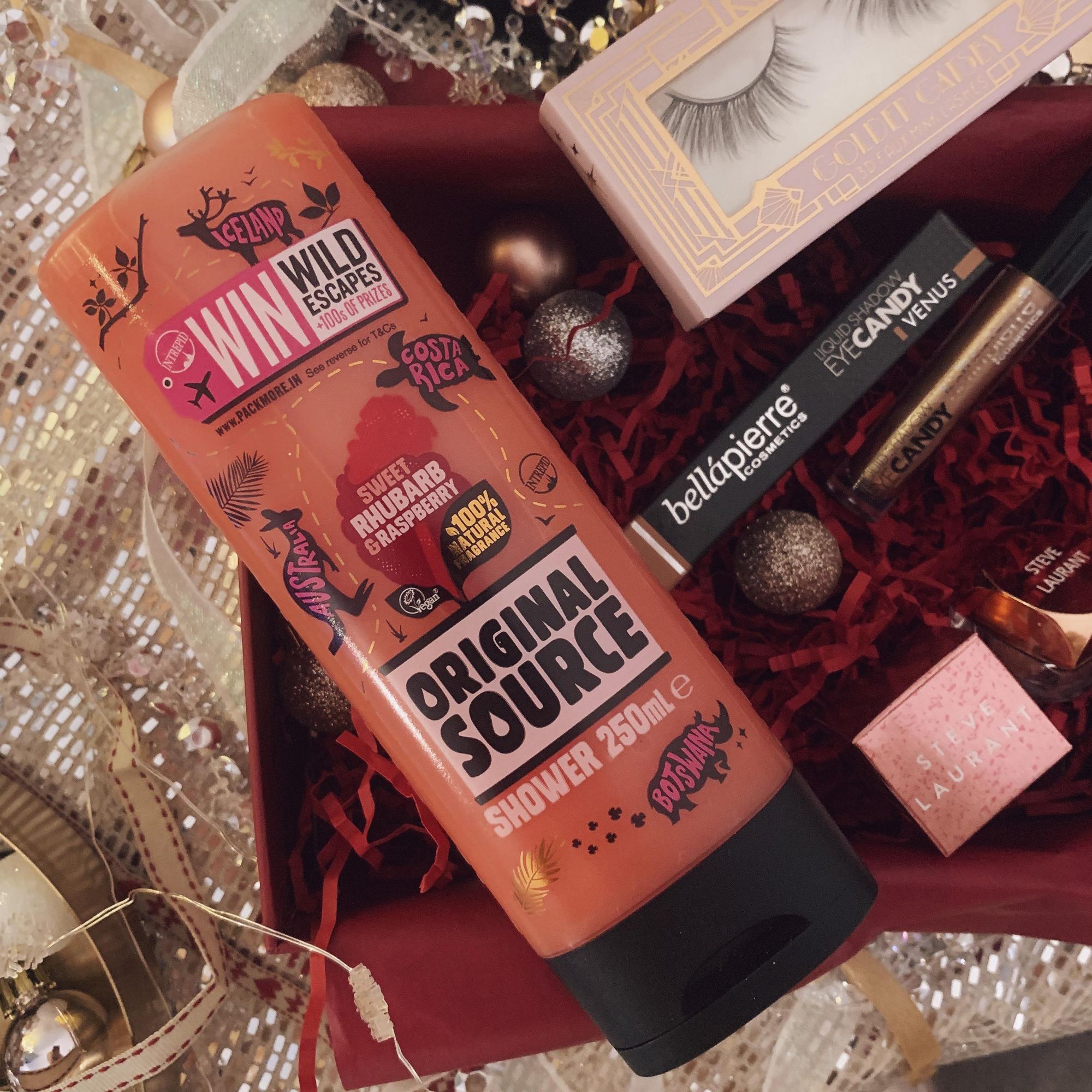 Original Source Raspberry and Rhubarb Shower Gel- Glossybox Review Merry Metallics December 2019 - Miss Boux