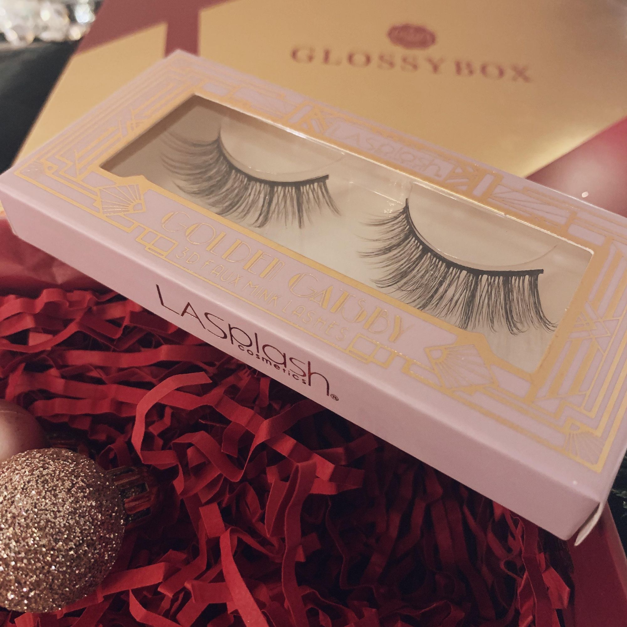 LA Splash 3D Faux Mink Lashes Great Gatsby - Glossybox Review Merry Metallics December 2019 - Miss Boux